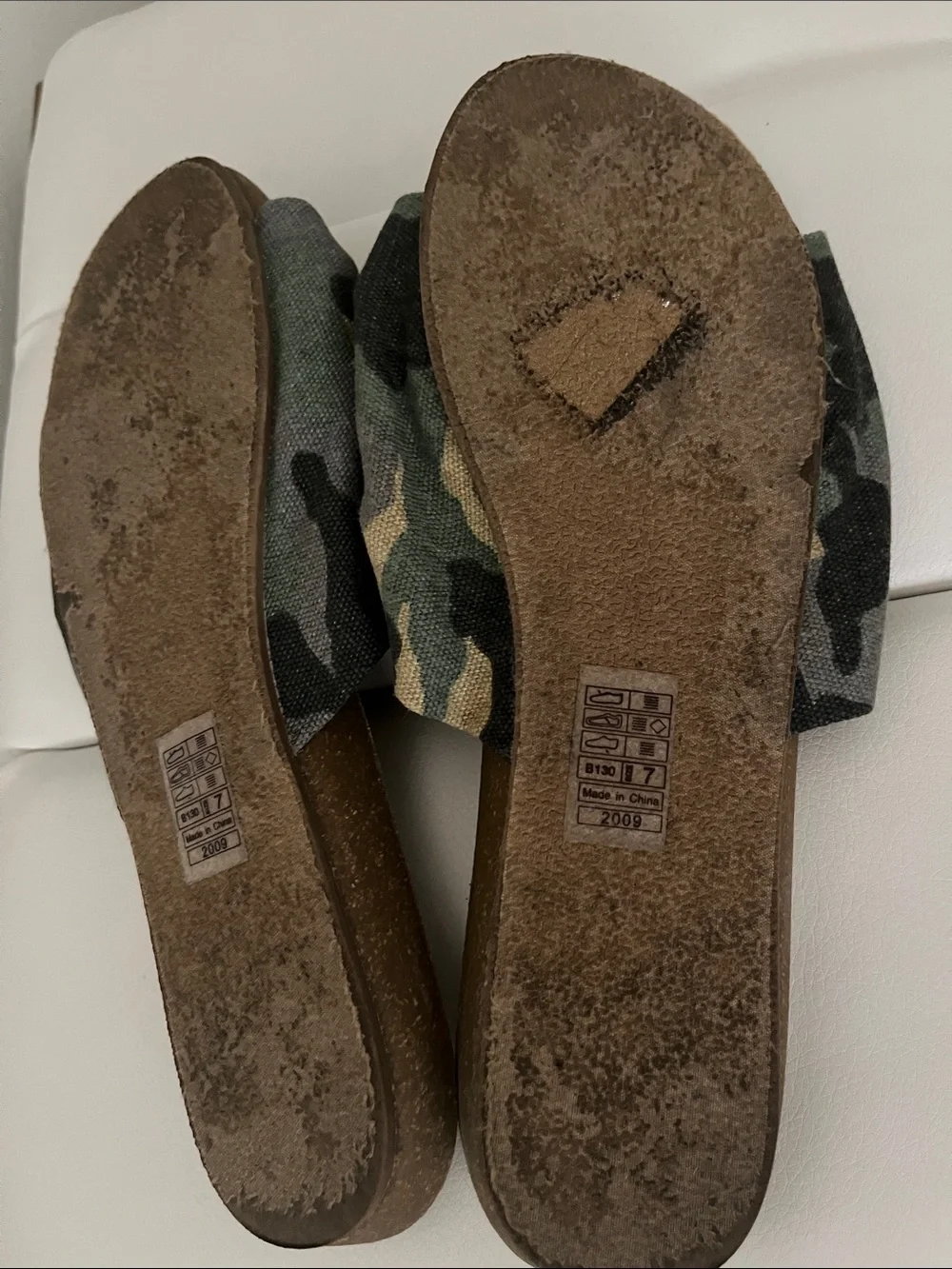 Blowfish Camo Knotted Slide Sandals in Green and Tan